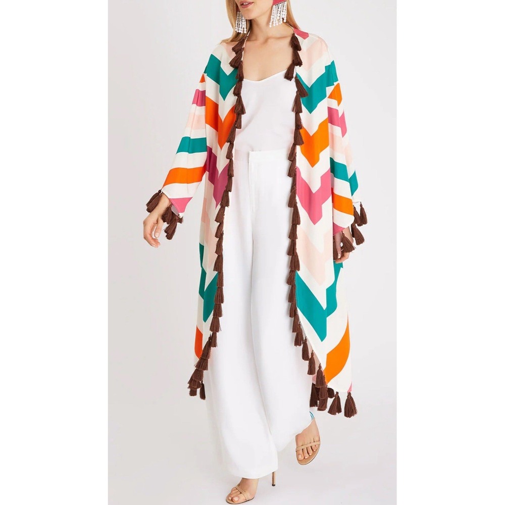 Hester Bly The Swiss Miss 100% Silk Kimono‎ Palm Springs Collection Retail $934